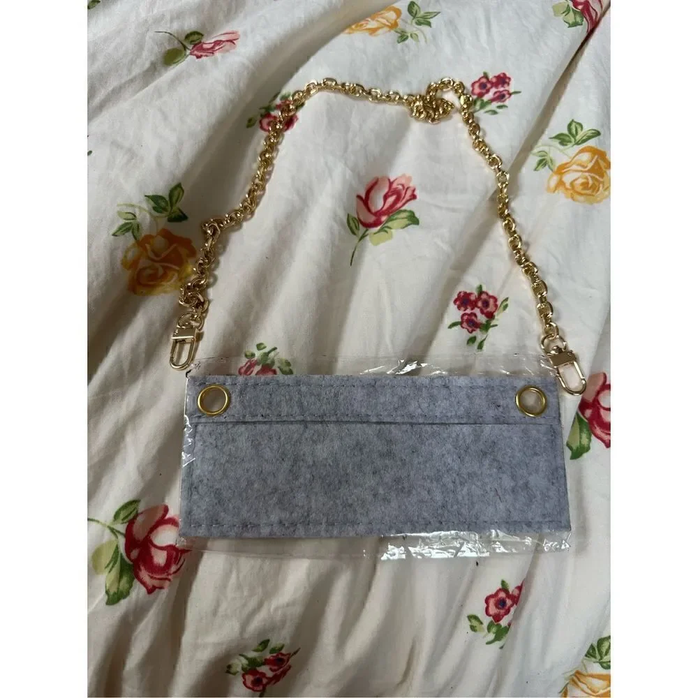 Wallet insert and gold chain